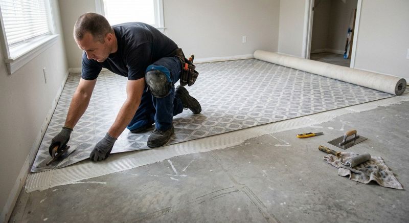 Sheet Linoleum Installation in Canton, MA